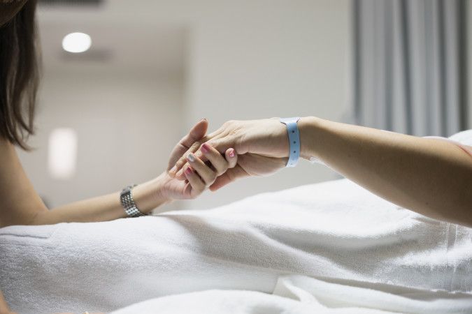 patient hand in hospital