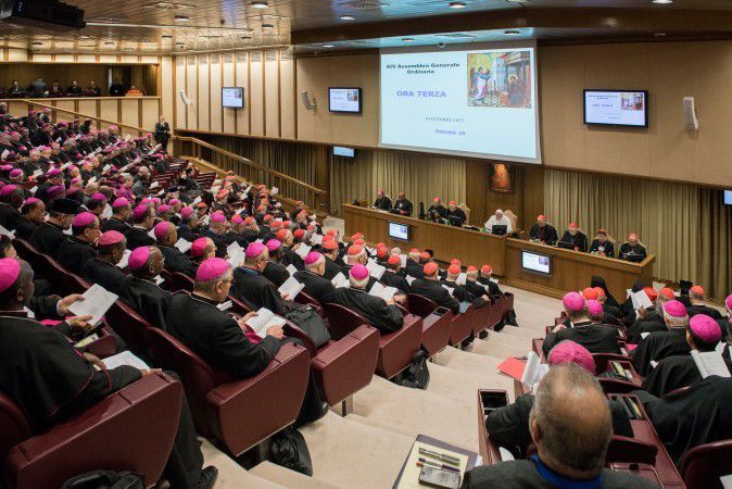 Pope Francis leads the morning session of the Synod