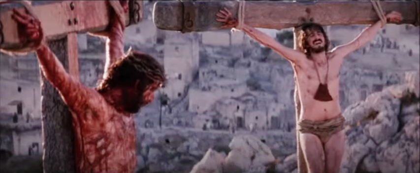 Scena rozmowy Jezusa z Dyzmą | Kadr z filmu "Pasja" Mela Gibsona