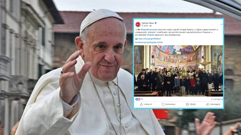 papież, nagranie ze Strefy Gazy